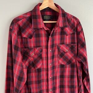 Pendleton Men’s Pearl button Western shirt size Large